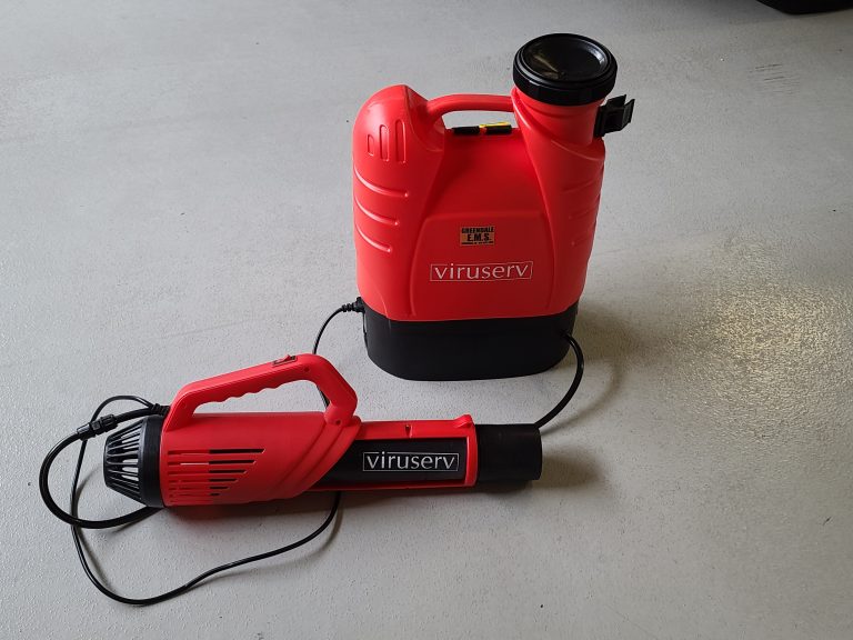 Greendale is using this fog machine to disinfect its EMS, fire and other city equipment. Submitted Photo