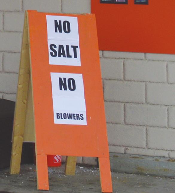 This sign outside Home Depot Monday morning was seen all around the area as forecasters were predicting up to 12 inches of snow could fall. HALIE BARGER/THE HARRISON-PRESS