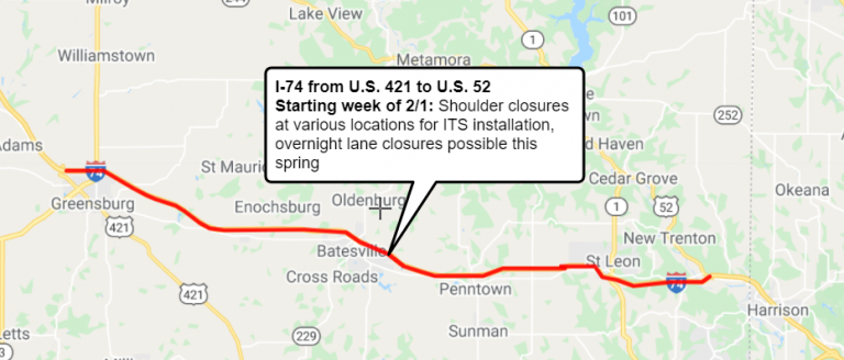 I-74 road work
