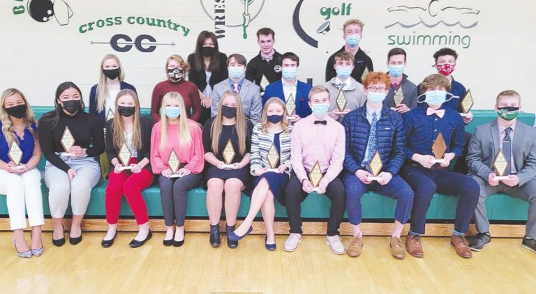 The DECA seniors posed for a photo after the district awards ceremony. SUBMITTED PHOTO