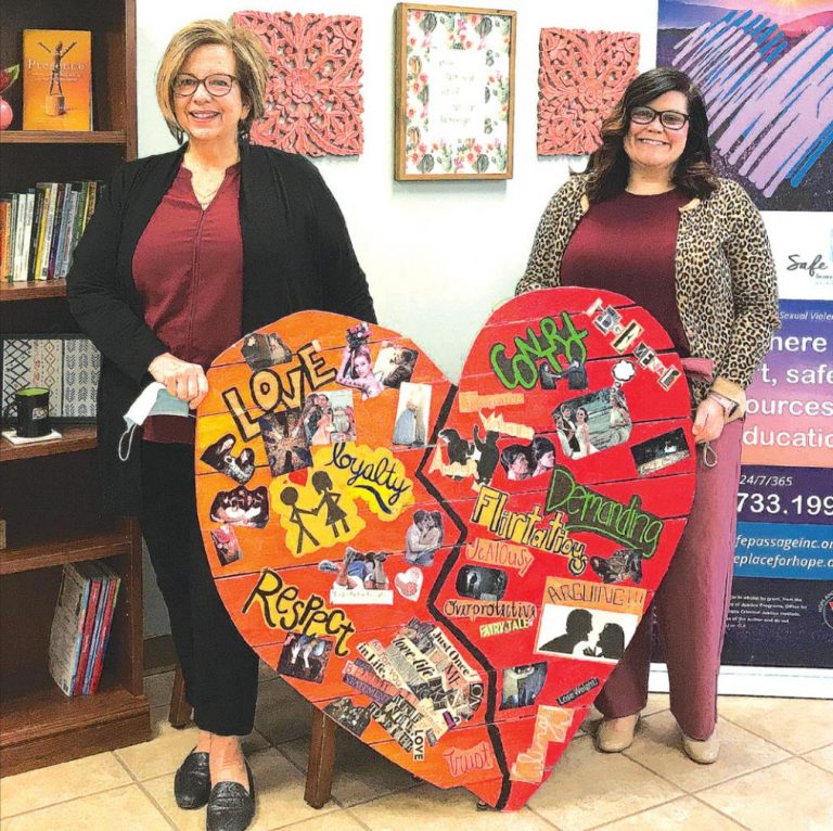 Jane Yorn, executive director of Safe Passages, left, and Danielle Becker, community outreach prevention coordinator, are educating parents about teen dating violence. LAURA A. HOBSON/JOURNAL-PRESS