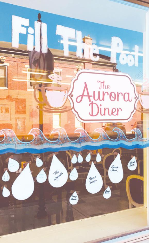 The drops on the window at the Aurora Diner SUBMITTED PHOTO