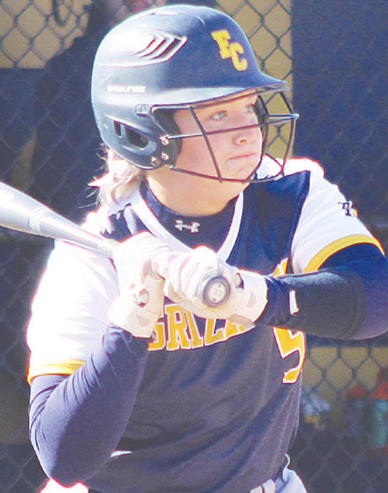 Rising Sun High School graduate Sydney Bostic, a Franklin College sophomore at catcher, helped lead the softball team to a 5-3 start recently, going 10-for-22 with 6 RBI in the Grizzlies’ first 8 games. FRANKLIN ATHLETICS
