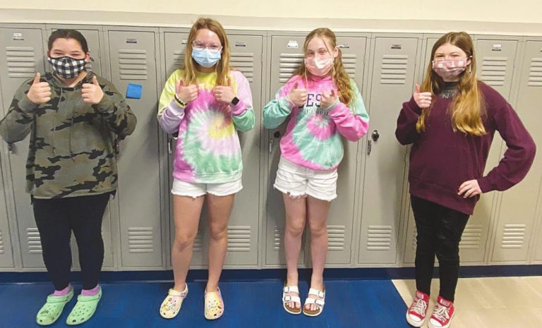 Experiencing middle school were, from left, Abbi Pruitt, Lilly Graff, Brynn Hamlett, and Elora Cooper. SUBMITTED PHOTO