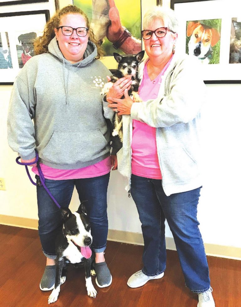 Chrissy Diersing, left, assistant director, P.A.W.S. of Dearborn County Humane Center, with Tammy Turner, rescue coordinator. SUBMITTED PHOTO