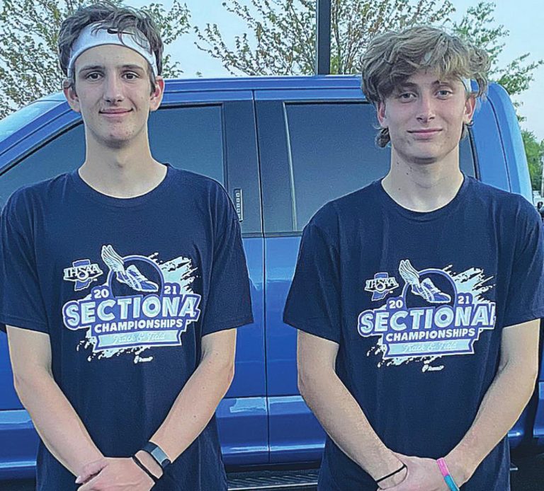 RS sophomore Dylan Martin (left) finished third and fourth in his 2 sectional hurdles finals event last week, while junior Kendall Montgomery was the runner-up in long jump. MASON J. UHLMANSIEK