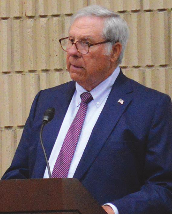 Hank Menninger presented recommendations for changes to Harrison’s Charter on June 15. HALIE BARGER/ THE HARRISON-PRESS