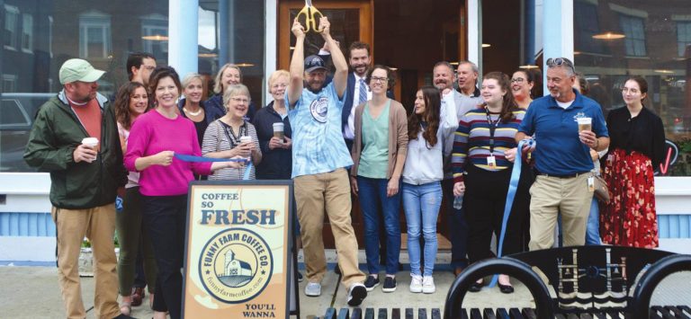 Funny Farm Coffee Co. had its official grand opening ribbon cutting on East High Street recently. SUBMITTED PHOTO