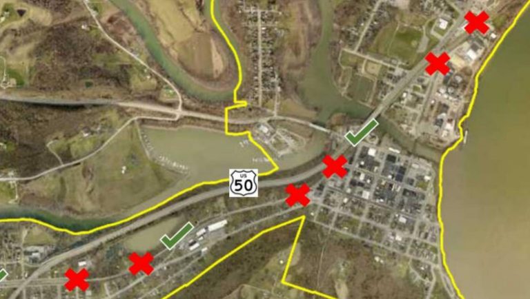 The areas of Aurora where work will be performed on railroad crossings. SUBMITTED PHOTO