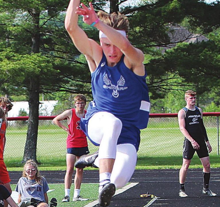 Junior Kendall Montgomery followed his second place sectional finish in long jump with 11th in last Thursday’s IHSAA boys track and field regional at Warren Central in Indianapolis. MASON J. UHLMANSIEK