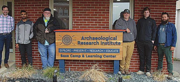 Group members: Luke Strotman, Emerson Hoeweler, Jared Foster, Frank L. Sellinger, II, Rakeem Wright. Also shown: senior archaeologist Marcus Schulenburg of the Archaeological Research Institute. SUBMITTED PHOTO