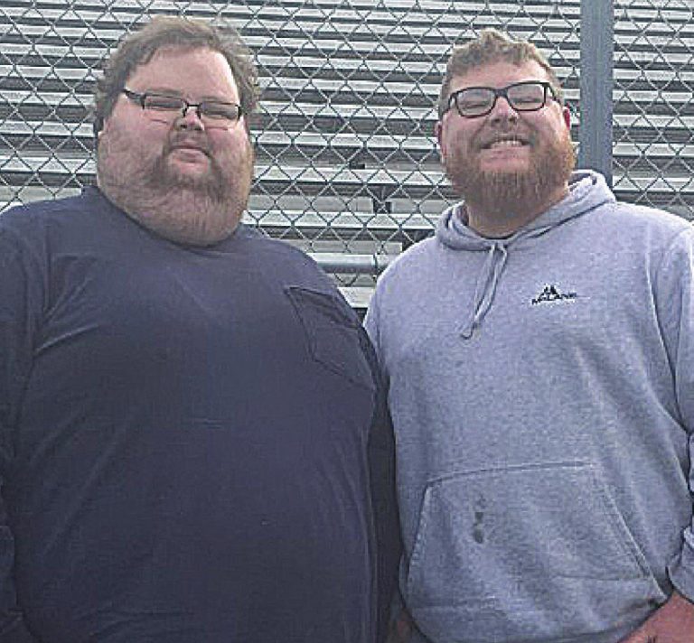 Harrison High School graduates Alex Lewis and Chris Schreiber are the faces behind the STW (Sports Talk Wannabes) brand. PHOTO BY DICK MALONEY