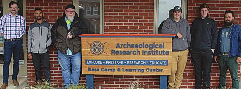 Group members were Luke Strotman, Emerson Hoeweler, Jared Foster, Frank L. Sellinger, II, Rakeem Wright. Also shown: senior archaeologist Marcus Schulenburg of the Archaeological Research Institute. SUBMITTED PHOTO