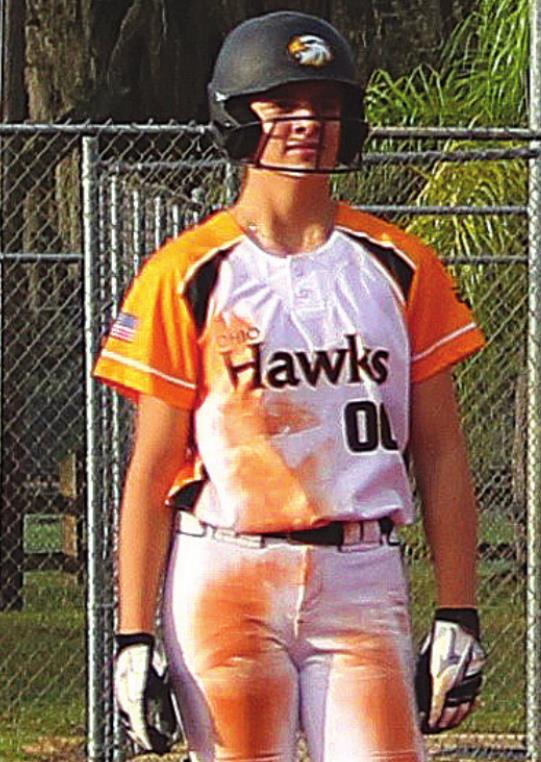 Harrison senior Bailey Manos is playing for the Ohio Hawks traveling softball team. PHOTO COURTESY KEVIN MANOS