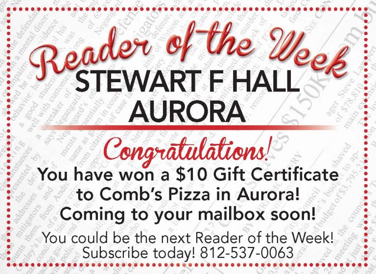 reader of the week 8-17-21 thur 8-20